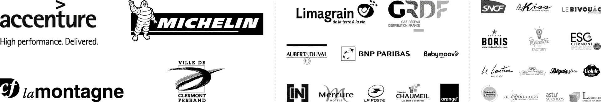 Logos des partenaires de TEDxClermont en 2016